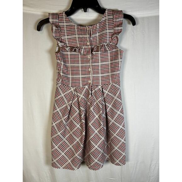 Janie and Jack Dress Girls Size 8 Pleated Skirt Ruffle Top Red White and Blue - Picture 5 of 6